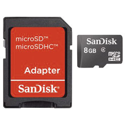 SanDisk SDSDQB-008G-B35 microSDHC™ Memory Card 8GB - Inc Adaptor
