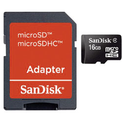 SanDisk SDSDQB-016G-B35 microSDHC™ Memory Card 16GB - Inc Adaptor