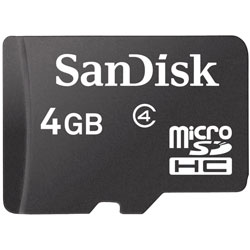 SanDisk SDSDQM-004G-B35 microSDHC™ Memory Card 4GB Class 4