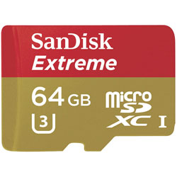 SanDisk SDSDQXN-064G-G46A Extreme® microSDXC™ UHS-I Card 64GB - Inc Adaptor