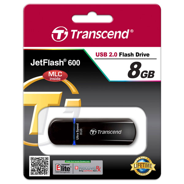Transcend TS8GJF600 Jetflash 600 8GB USB Flash Drive | Rapid Online