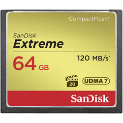 SanDisk SDCFXS-064G-X46 Extreme® CompactFlash® Memory Card 64GB