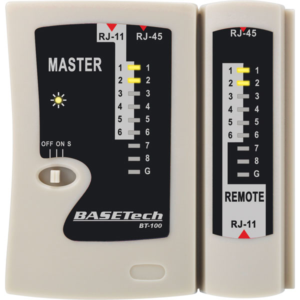  BT-100 Cable Tester for RJ-45, RJ-11