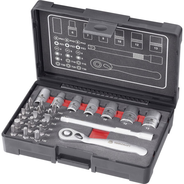 Click to view product details and reviews for Toolcraft 819263 Bit And Socket Set 1 4 26 Piece.
