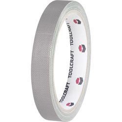 Toolcraft 403959 Fabric Adhesive Tape 10 m x 15 mm - Grey