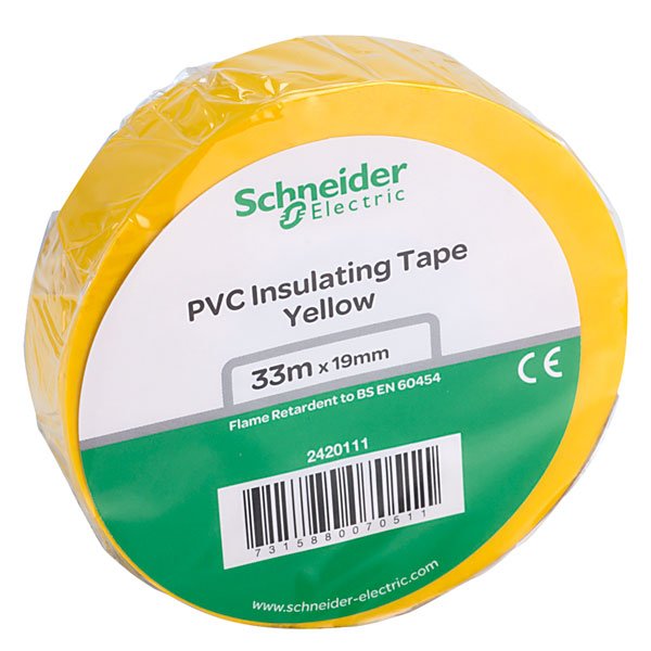 Schneider Electric 2420111 PVC Tape 19mm x 33m Yellow