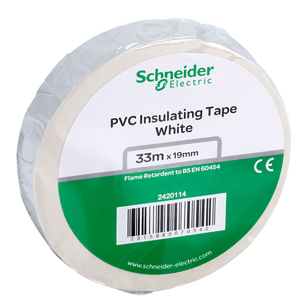 Schneider Electric 2420114 PVC Tape 19mm x 33m White