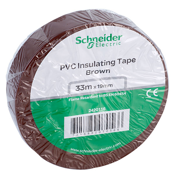 Schneider Electric 2420116 PVC Tape 19mm x 33m Brown