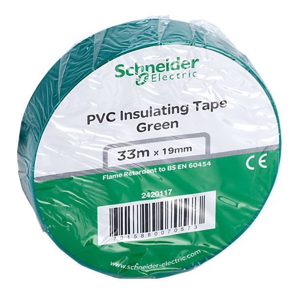 Schneider Electric 2420117 PVC Tape 19mm x 33m Green