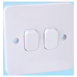 Schneider Electric GGBL1022 Lisse 2 Gang 2 Way 10A Light Switch White