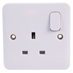 Schneider Electric GGBL3010 Lisse 1 Gang 13A Single Mains Socket White