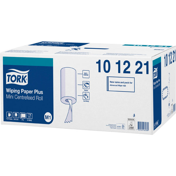 Tork 101221 Wiping Paper Plus Mini Centrefeed Roll - 11 Rolls of 2...