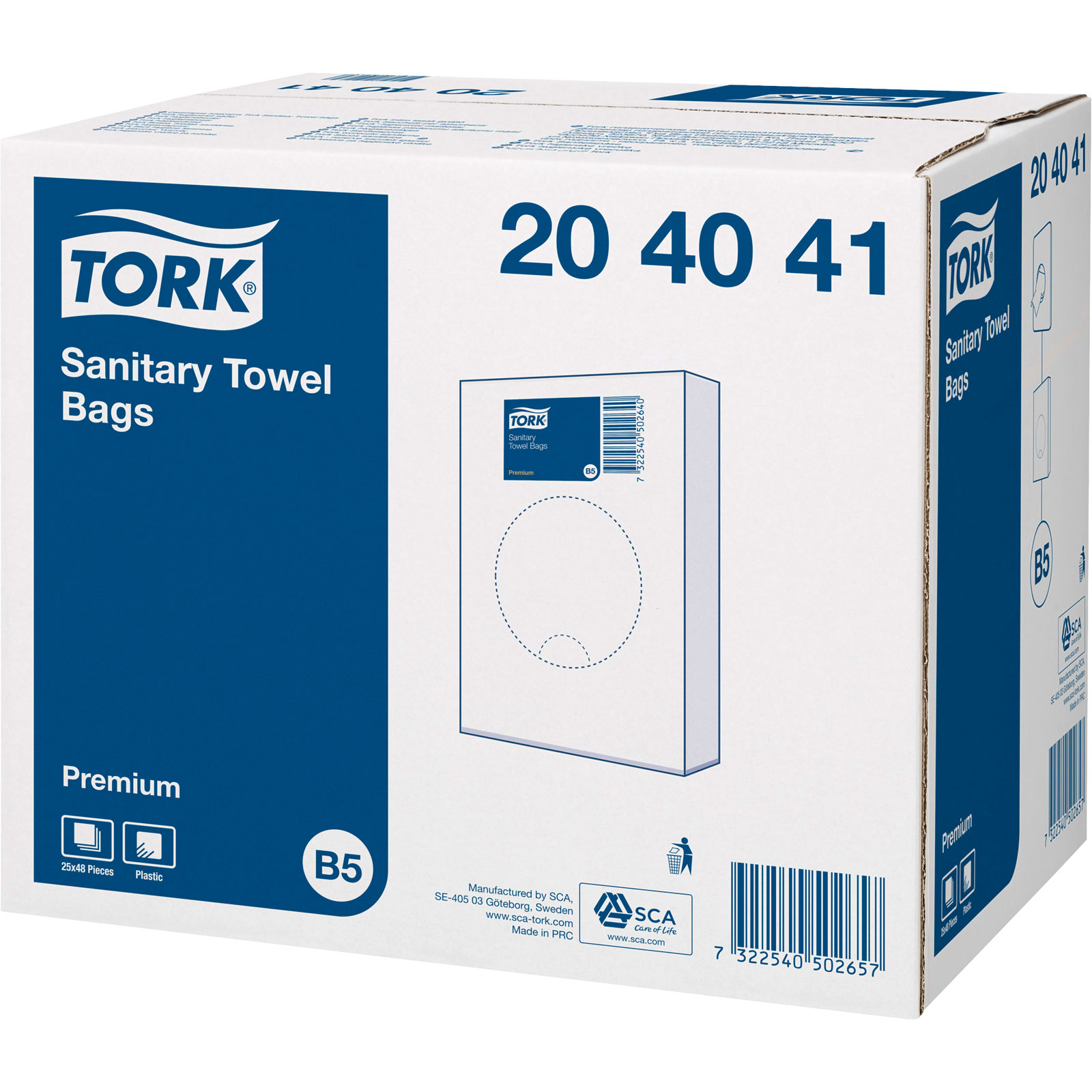 Tork 204041 Sanitary Towel Bags 48 Packs of 1200 | Rapid Online