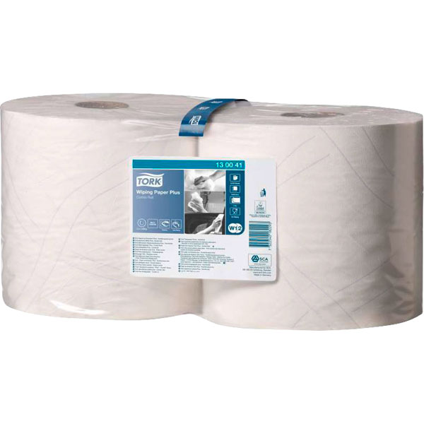  130041 Wiping Paper Plus Combi Roll - White - 2 Rolls of 750 Sheets