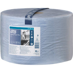 Tork 130051 Wiping Paper Plus Roll - Blue - 1 Roll of 1500 Sheets 510m