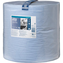 Tork 130070 Heavy-Duty Wiping Paper Roll - Blue - 1000 Sheets 340m