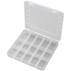 TRU Components PP15-01 Assortment Box 200 x 175 x 26mm - 15 Fixed Compartments