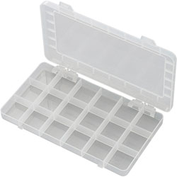 TRU Components PP18-01 Assortment Box 195 x 100 x 13mm - 18 Fixed Compartments