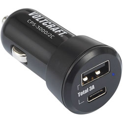 VOLTCRAFT CPS-3000/2C Compact USB/USB C 12V Charger