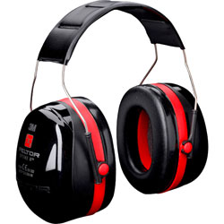 3M™ PELTOR™ Optime™ III Earmuffs, 35 dB, Black/Red, Headband, H540A-411-SV