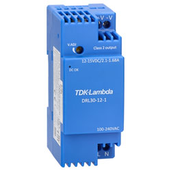 TDK-Lambda DRL30-12-1 12V 2.1A 25W Low Profile DIN Rail Mount Power Supplies