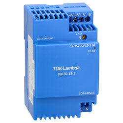 TDK-Lambda DRL60-12-1 12V 4.5A 54W Low Profile DIN Rail Mount Power Supplies