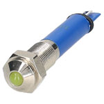 R-TECH 656902 Panel Indicator 6mm Domed 12V Yel Nickel Brass