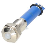 R-TECH 656904 Panel Indicator 6mm Domed 12V White Nickel Brass