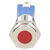 R-TECH 656905 Panel Indicator 8mm Flat 12V Red Nickel Brass
