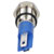 R-TECH 656908 Panel Indicator 8mm Flat 12V Blue Nickel Brass