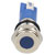 R-TECH 656908 Panel Indicator 8mm Flat 12V Blue Nickel Brass