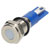 R-TECH 656909 Panel Indicator 8mm Flat 12V White Nickel Brass