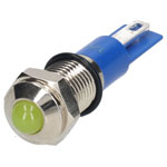 R-TECH 656912 Panel Indicator 8mm Domed 12V Yel Nickel Brass