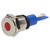 R-TECH 656915 Panel Indicator 10mm Flat 12V Red Nickel Brass