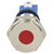 R-TECH 656915 Panel Indicator 10mm Flat 12V Red Nickel Brass