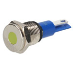R-TECH 656917 Panel Indicator 10mm Flat 12V Yel Nickel Brass