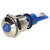 R-TECH 656923 Panel Indicator 10mm Domed 12V Blue Nickel Brass