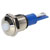 R-TECH 656924 Panel Indicator 10mm Domed 12V White Nickel Brass
