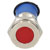 R-TECH 656925 Panel Indicator 12mm Flat 12V Red Nickel Brass