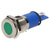 R-TECH 656926 Panel Indicator 12mm Flat 12V Grn Nickel Brass