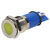 R-TECH 656927 Panel Indicator 12mm Flat 12V Yel Nickel Brass