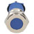R-TECH 656928 Panel Indicator 12mm Flat 12V Blue Nickel Brass