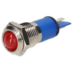 R-TECH 656930 Panel Indicator 12mm Domed 12V Red Nickel Brass