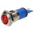 R-TECH 656930 Panel Indicator 12mm Domed 12V Red Nickel Brass