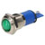 R-TECH 656931 Panel Indicator 12mm Domed 12V Grn Nickel Brass