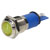 R-TECH 656932 Panel Indicator 12mm Domed 12V Yel Nickel Brass