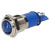 R-TECH 656933 Panel Indicator 12mm Domed 12V Blue Nickel Brass