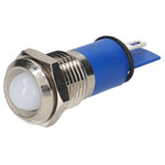 R-TECH 656934 Panel Indicator 12mm Domed 12V White Nickel Brass