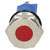 R-TECH 656935 Panel Indicator 14mm Flat 12V Red Nickel Brass