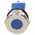 R-TECH 656938 Panel Indicator 14mm Flat 12V Blu Nickel Brass